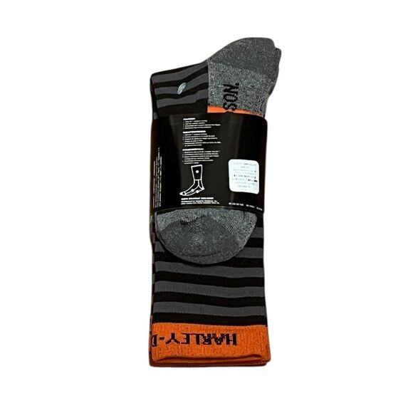 Harley-Davidson Striped All Weather Socks, Size M, 2 Pairs, NWT - Picture 2 of 7